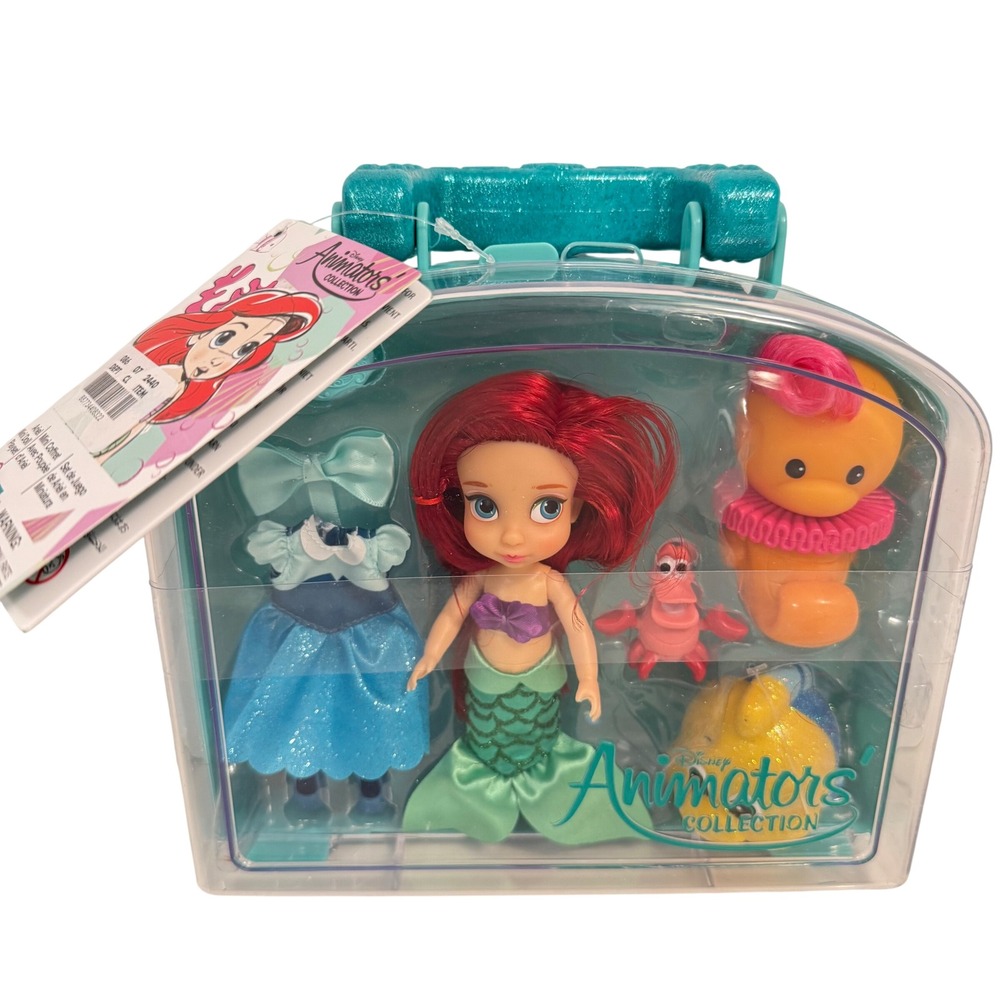 Disney Animators Collection Ariel Mini Doll Playset The Little Mermaid Teal NEW